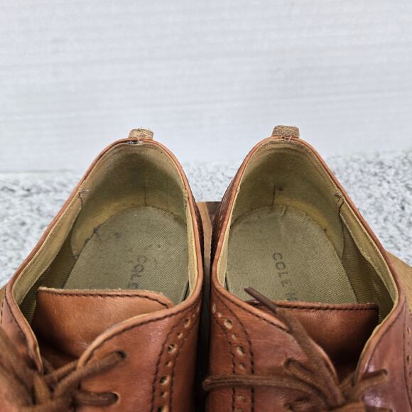 Cole Haan Original Grand Brown Woodbury Long Wingtip Daily Casual Oxford Mens 10 - Picture 11 of 12